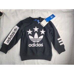 Adidas Originals Fleece Sweater Boys Size 4T Black And White